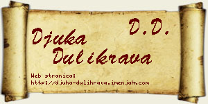 Đuka Dulikrava vizit kartica
